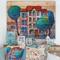 Designart - House With Red Roof and Colorful Autumn Trees - Modern Print on Natural Pine Wood